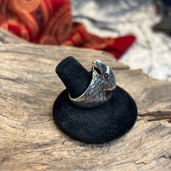 VINTAGE G&S SILVER EAGLE RING - Picture 3 of 6